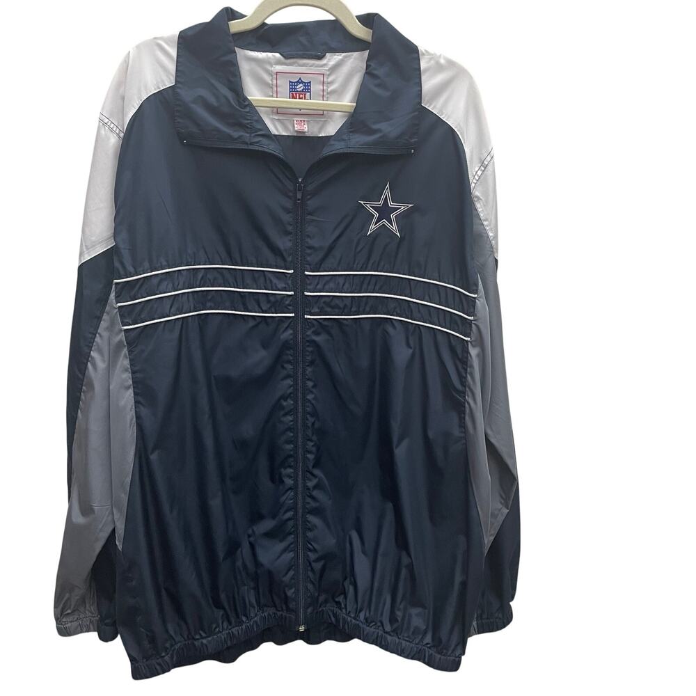 NFL Apparel Dallas Cowboys Navy and White Windbreaker Size XL